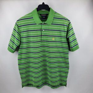 Brooks Brothers Mens Performance Polo Shirt Short Sleeve Green Black Large Knit